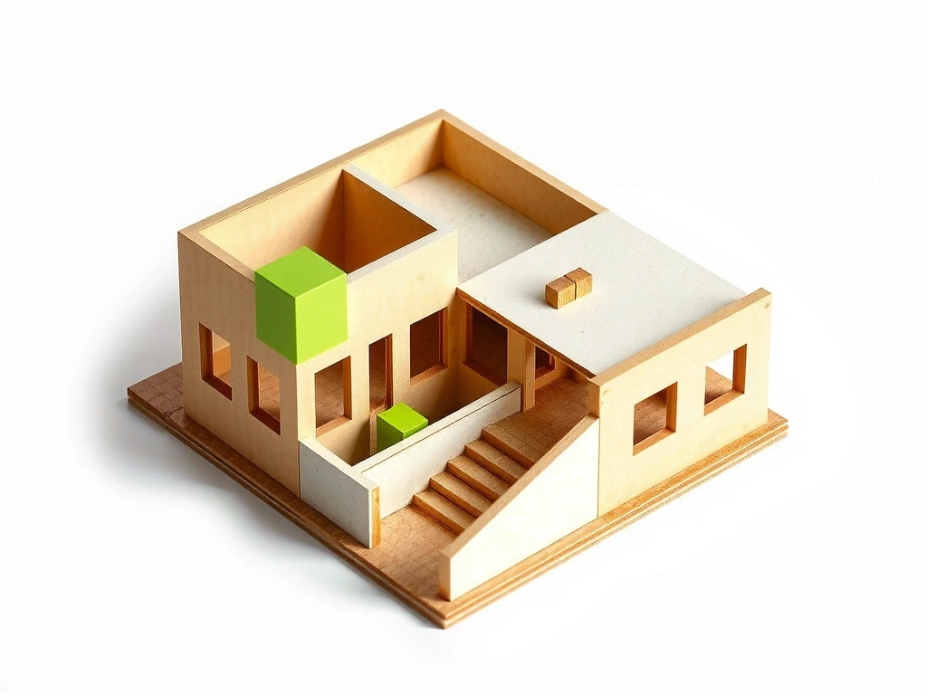 Architektonisches Modell mit einer fehlenden Komponente